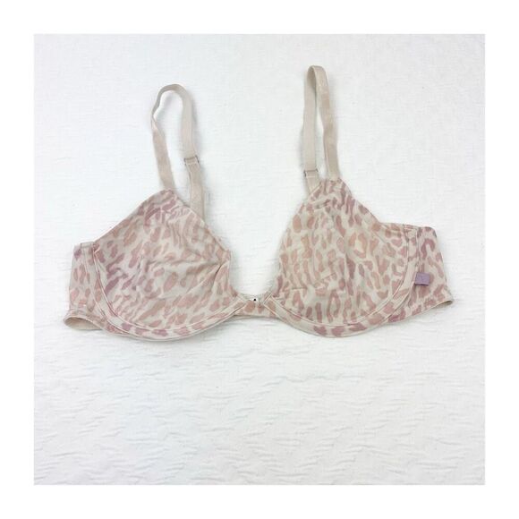 BUY 1 GET 1 FREE Victorias Secret unlined demi 34b light pink cheetah lingerie - Picture 1 of 9